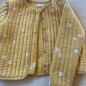 Grayson Collective yellow floral quilted jacket 4T